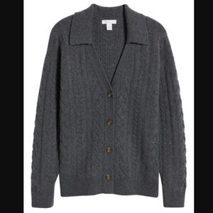 NWT Nordstrom Signature Cable Stitch Wool & Cashmere Cardigan